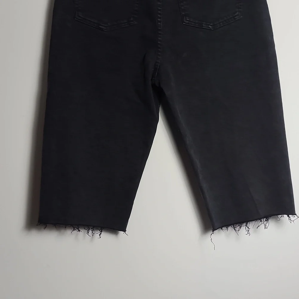 BA&SH NWT Brune Bermuda Blackstone Lady Long Shorts Demin Cotton Black Size 2